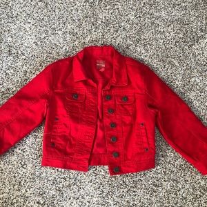 highway jeans- red jean jacket